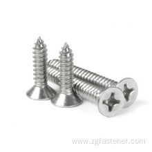 Stainless steel cross recessed countersunk head tapping screws